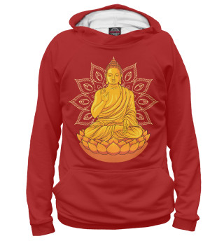 Золотой Будда на лотосе с мандалой