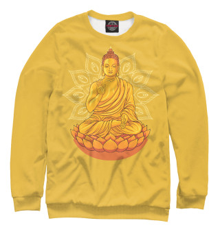 Золотой Будда с мандалой и лотосом
