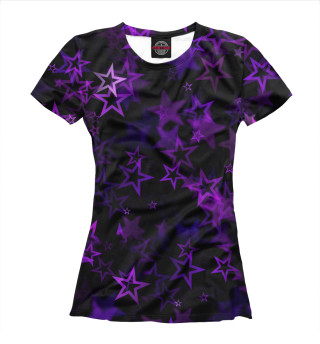 Женская футболка Фиолетовые звезды